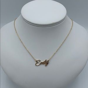 Emily Monogram Necklace Gold Toned New